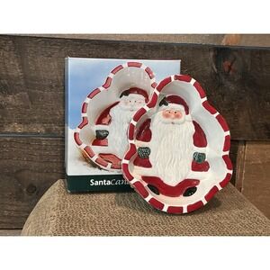 St. Nicholas Square Santa Claus Christmas Candy Cookie Nut Trinket Dip Dish 1998